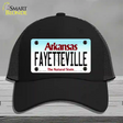 Fayetteville Arkansas Novelty License Plate Hat Mesh / Black