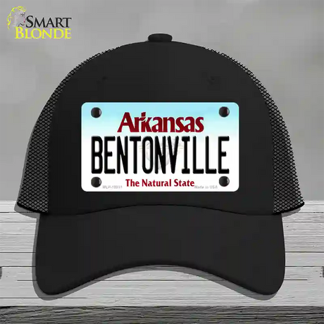 Bentonville Arkansas Novelty License Plate Hat Mesh / Black