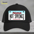 Hot Springs Arkansas Novelty License Plate Hat Mesh / Black