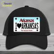 I Love Arkansas Novelty License Plate Hat Mesh / Black