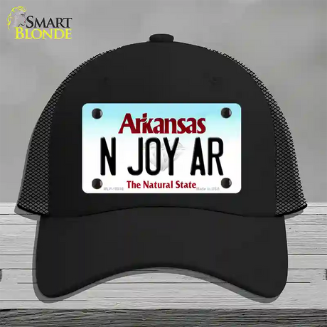 N Joy AR Arkansas Novelty License Plate Hat Mesh / Black