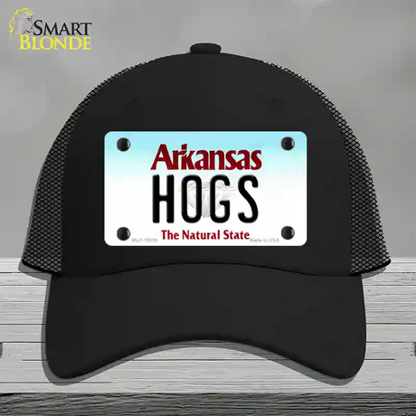 Hogs Arkansas Novelty License Plate Hat Mesh / Black