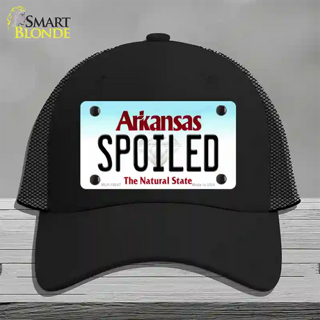 Spoiled Arkansas Novelty License Plate Hat Mesh / Black