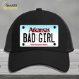 Bad Girl Arkansas Novelty License Plate Hat Mesh / Black