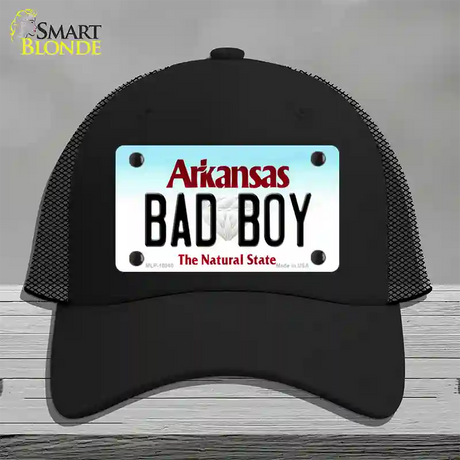 Bad Boy Arkansas Novelty License Plate Hat Mesh / Black