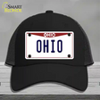 Ohio Maroon Novelty License Plate Hat Mesh / Black