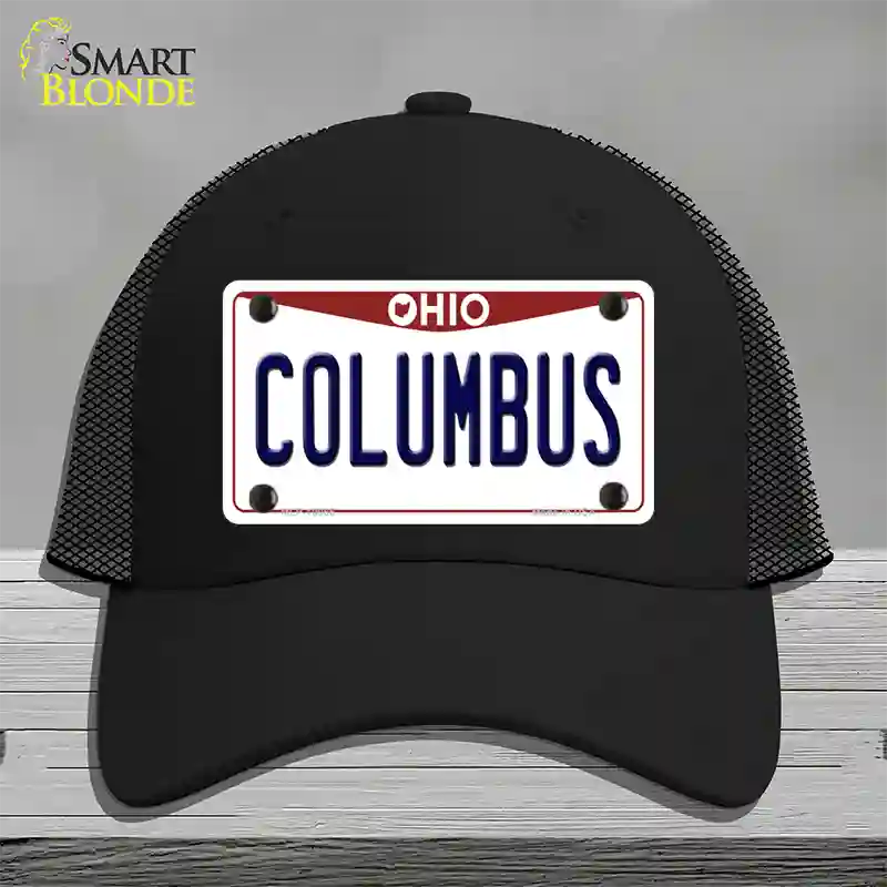 Columbus Ohio Novelty License Plate Hat Mesh / Black