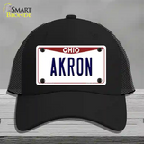 Akron Ohio Novelty License Plate Hat Mesh / Black