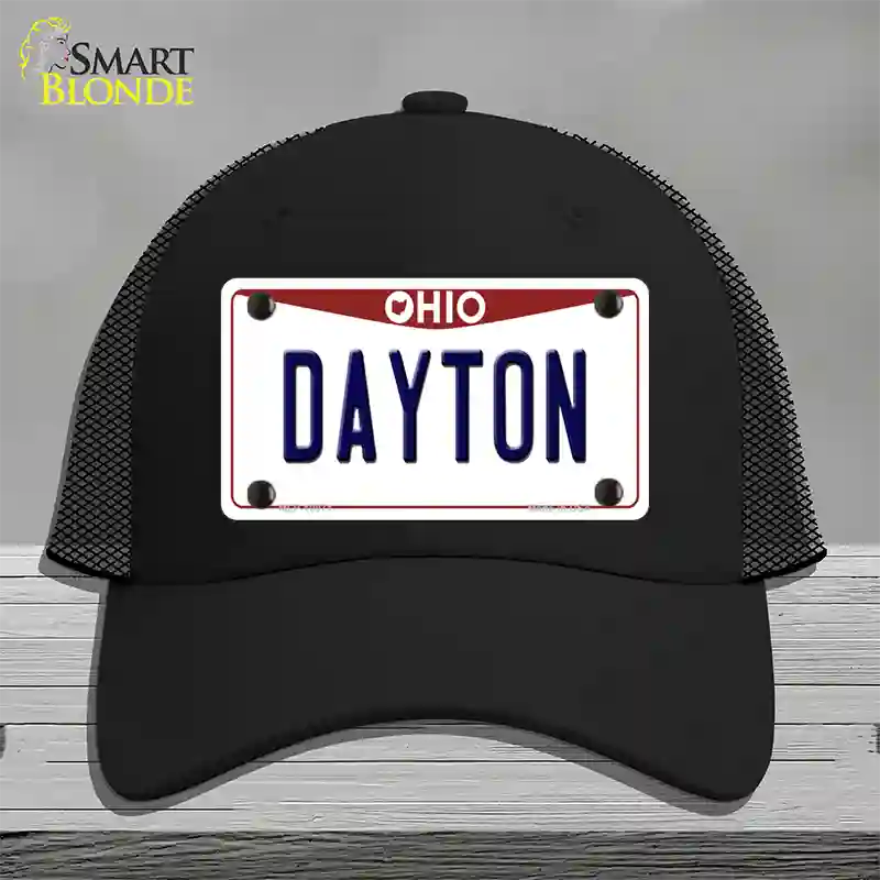 Dayton Ohio Novelty License Plate Hat Mesh / Black