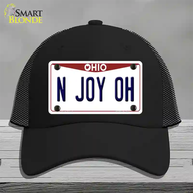 N Joy OH Ohio Novelty License Plate Hat Mesh / Black