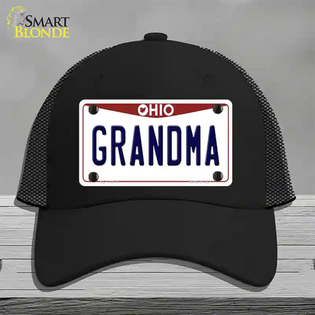 Grandma Ohio Novelty License Plate Hat Mesh / Black