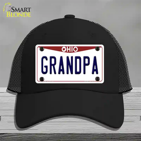 Grandpa Ohio Novelty License Plate Hat Mesh / Black