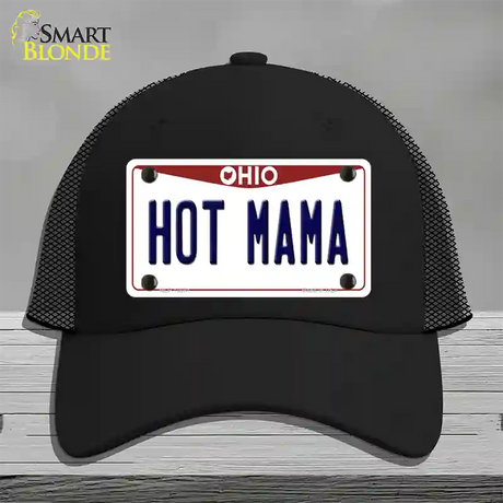 Hot Mama Ohio Novelty License Plate Hat Mesh / Black