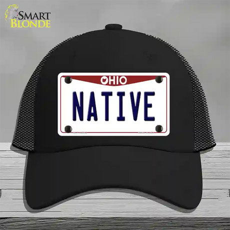 Native Ohio Novelty License Plate Hat Mesh / Black