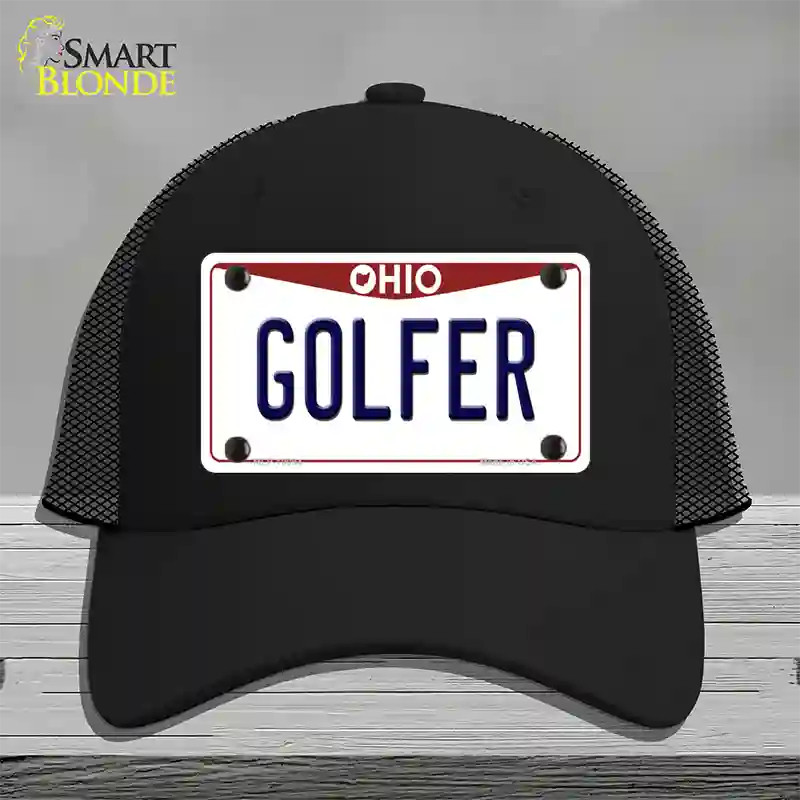 Golfer Ohio Novelty License Plate Hat Mesh / Black