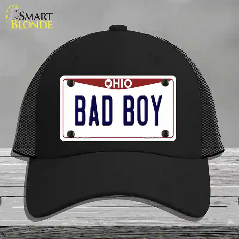 Bad Boy Ohio Novelty License Plate Hat Mesh / Black