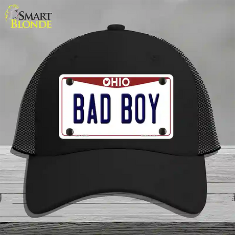 Bad Boy Ohio Novelty License Plate Hat Mesh / Black