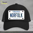 Norfolk Virginia Novelty License Plate Hat Mesh / Black