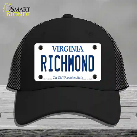 Richmond Virginia Novelty License Plate Hat Mesh / Black