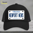 Newport News Virginia Novelty License Plate Hat Mesh / Black