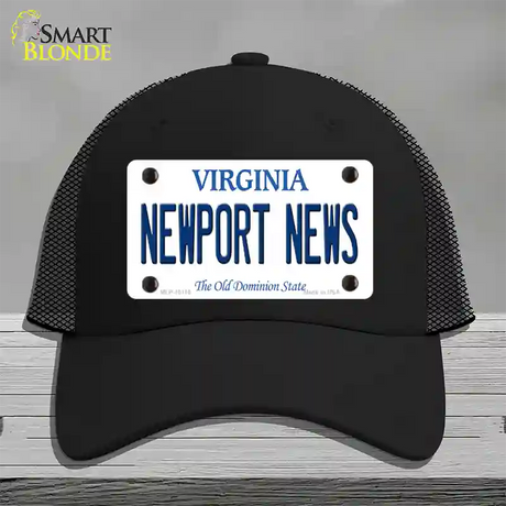 Newport News Virginia Novelty License Plate Hat Mesh / Black