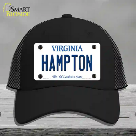 Hampton Virginia Novelty License Plate Hat Mesh / Black