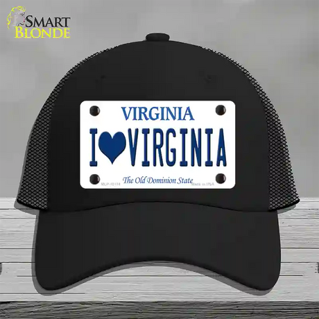 I Love Virginia Novelty License Plate Hat Mesh / Black