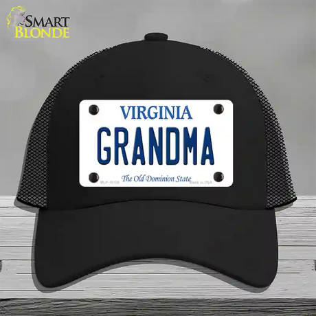 Grandma Virginia Novelty License Plate Hat Mesh / Black