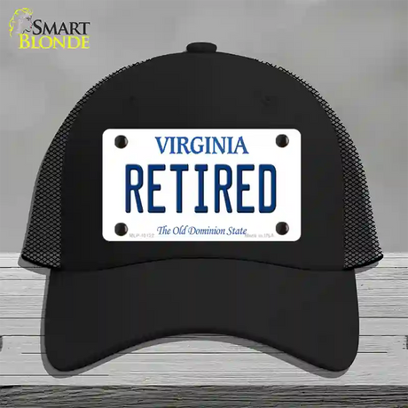 Retired Virginia Novelty License Plate Hat Mesh / Black