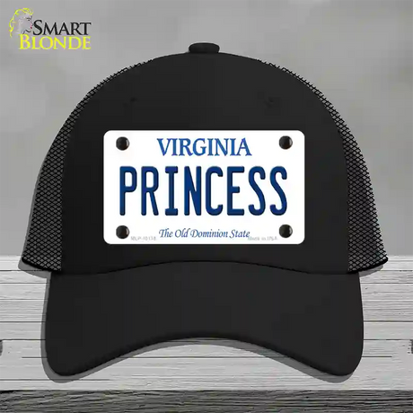 Princess Virginia Novelty License Plate Hat Mesh / Black