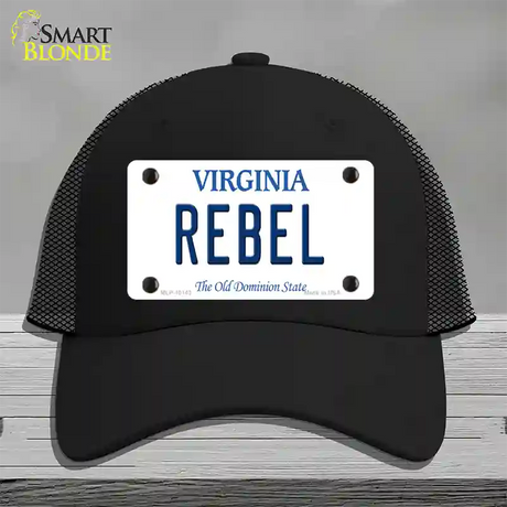 Rebel Virginia Novelty License Plate Hat Mesh / Black