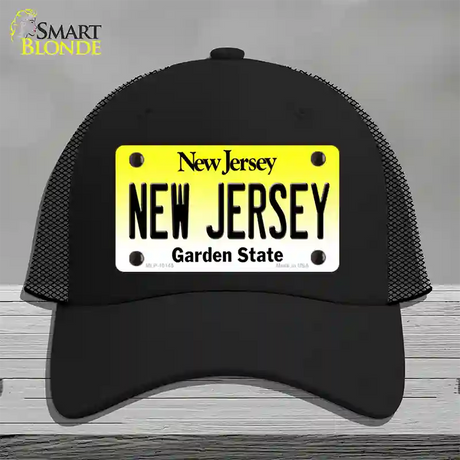 New Jersey Garden State Novelty License Plate Hat Mesh / Black