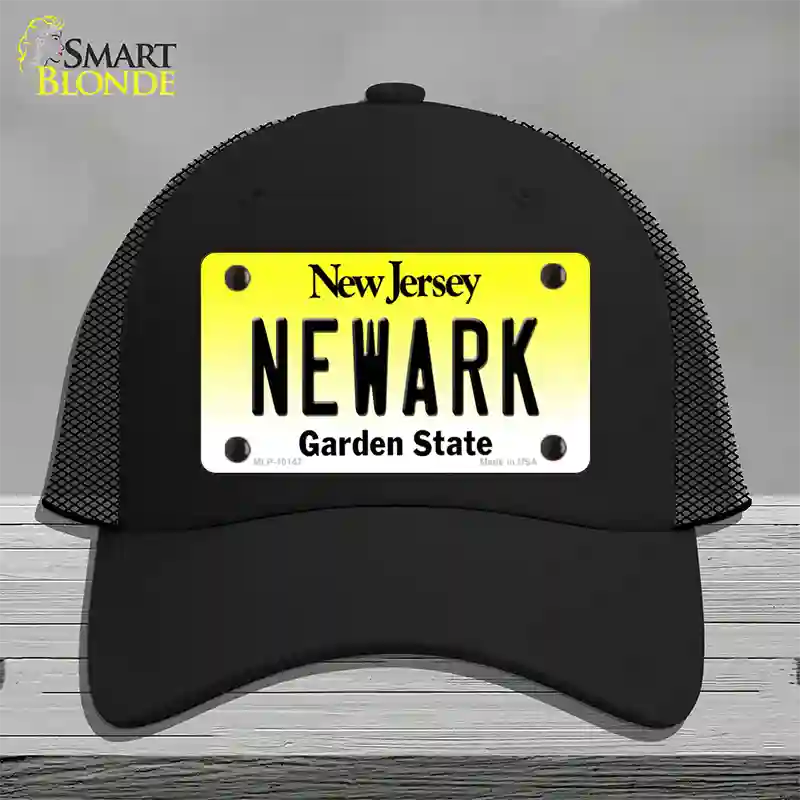 Newark New Jersey Novelty License Plate Hat Mesh / Black