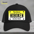 Hoboken New Jersey Novelty License Plate Hat Mesh / Black