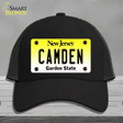 Camden New Jersey Novelty License Plate Hat Mesh / Black