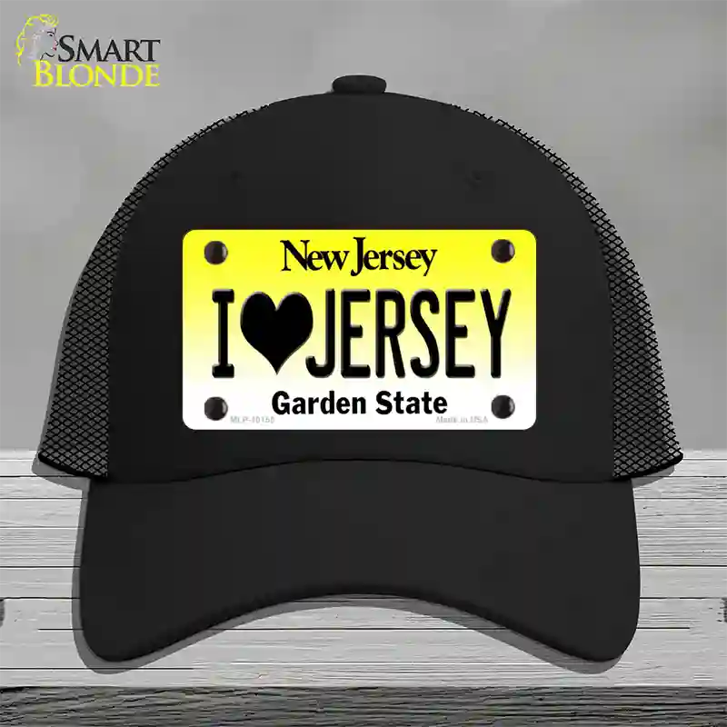 I Love Jersey New Jersey Novelty License Plate Hat Mesh / Black