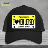 I Love New Jersey Novelty License Plate Hat Mesh / Black