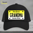 Grandma New Jersey Novelty License Plate Hat Mesh / Black