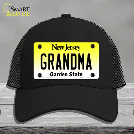 Grandma New Jersey Novelty License Plate Hat Mesh / Black