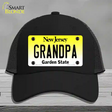 Grandpa New Jersey Novelty License Plate Hat Mesh / Black