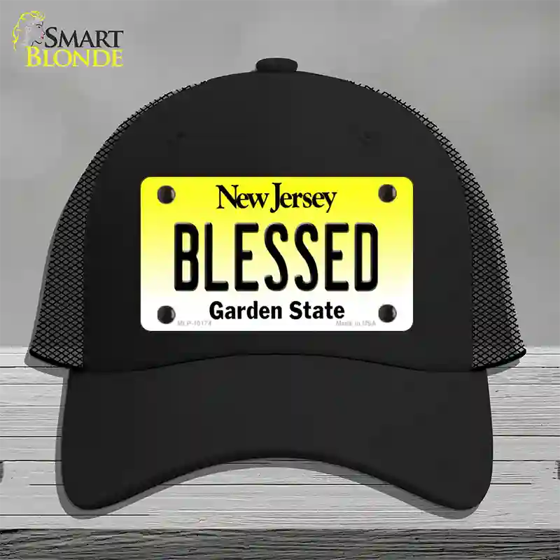 Blessed New Jersey Novelty License Plate Hat Mesh / Black