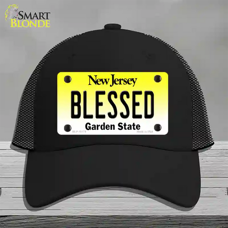 Blessed New Jersey Novelty License Plate Hat Mesh / Black