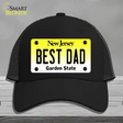 Best Dad New Jersey Novelty License Plate Hat Mesh / Black