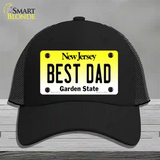 Best Dad New Jersey Novelty License Plate Hat Mesh / Black