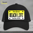 Beach Life New Jersey Novelty License Plate Hat Mesh / Black