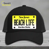 Beach Life New Jersey Novelty License Plate Hat Mesh / Black