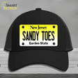 Sandy Toes New Jersey Novelty License Plate Hat Mesh / Black