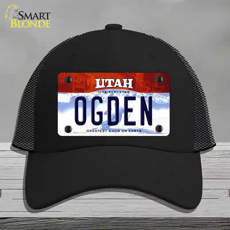 Ogden Utah Novelty License Plate Hat Mesh / Black