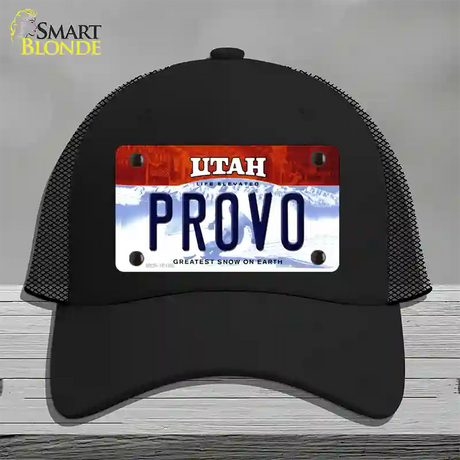 Provo Utah Novelty License Plate Hat Mesh / Black