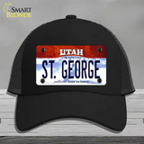 St George Utah Novelty License Plate Hat Mesh / Black